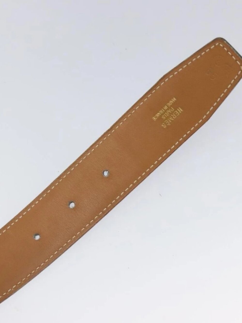 HERMES Twotone Constance H Belt Leather 31.1" Black Auth ki5531 - Picture 5 of 12
